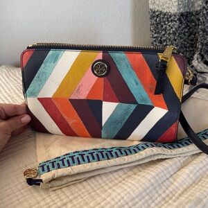 Tory Burch multi color clutch